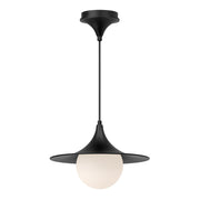 ALORA MOOD Lighting PD525113MBOP Pendant, 1 Light, Matte Black/Opal Matte Glass