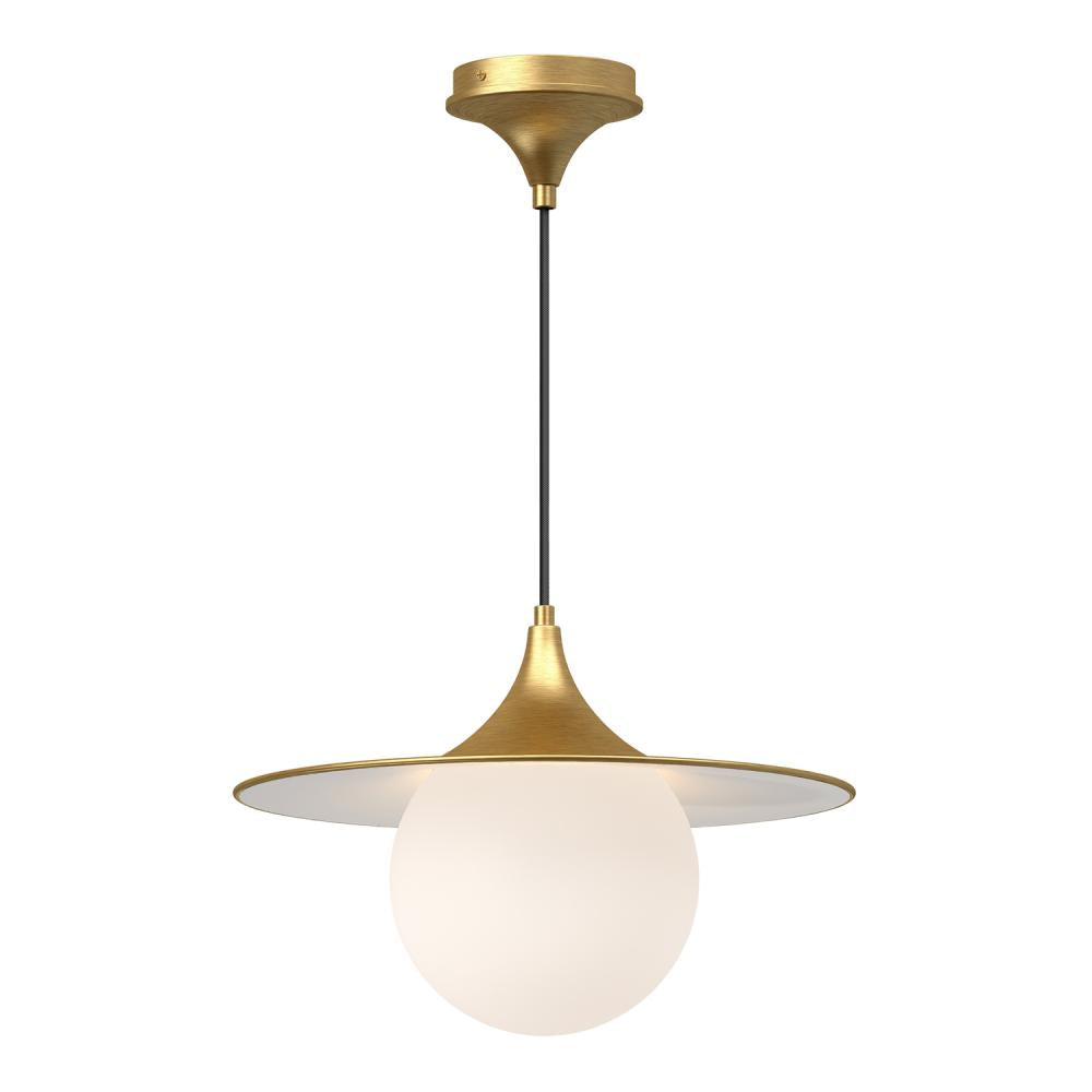 Alora Mood PD525216BGOP Pendant Light Fixture, UL Damp Rated, Brushed Gold/Opal Matte Glass