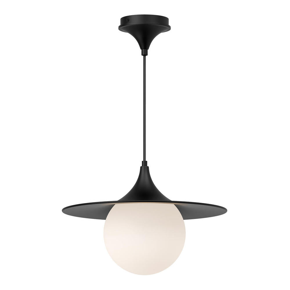 ALORA MOOD Lighting PD525216MBOP Pendant, UL Damp Rated, Matte Black/Opal Matte Glass