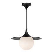 ALORA MOOD Lighting PD525216MBOP Pendant, UL Damp Rated, Matte Black/Opal Matte Glass