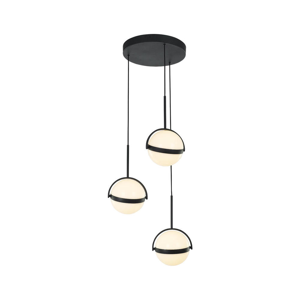 ALORA Lighting MP301003MB Globo 3 Head Multi Pendant, LED, Matte Black