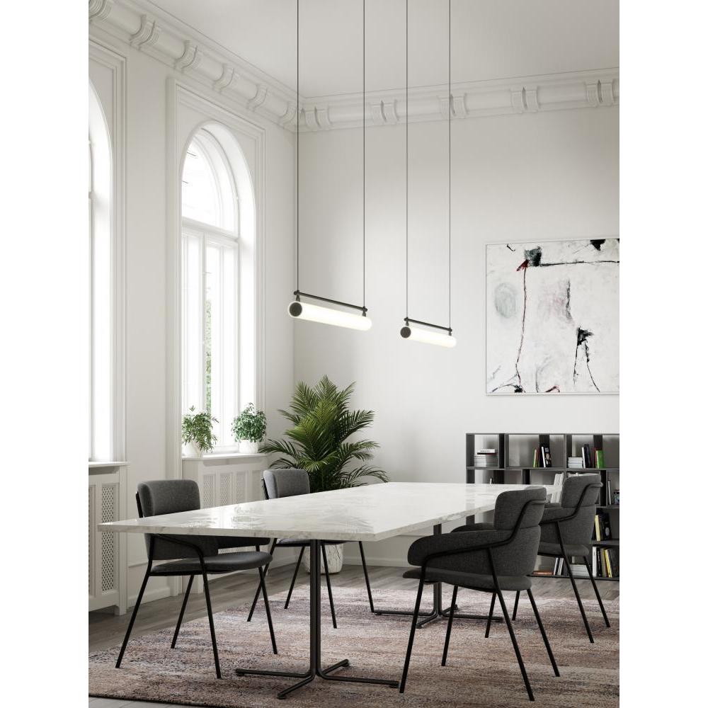Kuzco Gramercy LP70130-BK LED Linear Pendant Light Fixture, UL Damp Rated, Black
