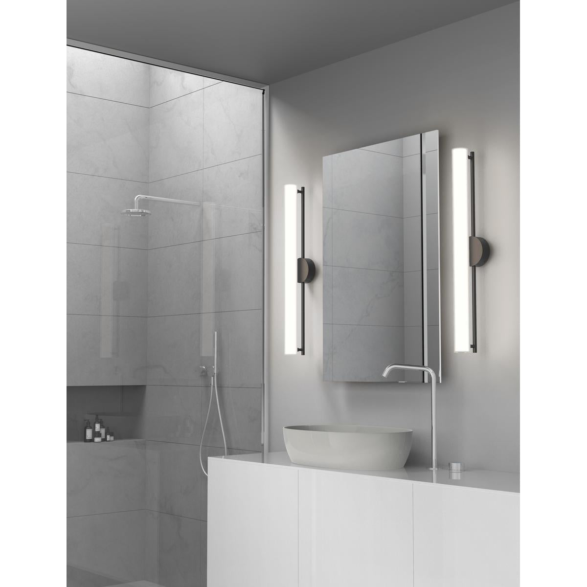 Kuzco Gramercy WS70130-BK Wall Sconce, UL Damp Rated, Black