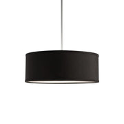 Kuzco Lighting 41073B Gregory 15-in Pendant Light Fixture, 3 Light, Textured Linen Shade, Black