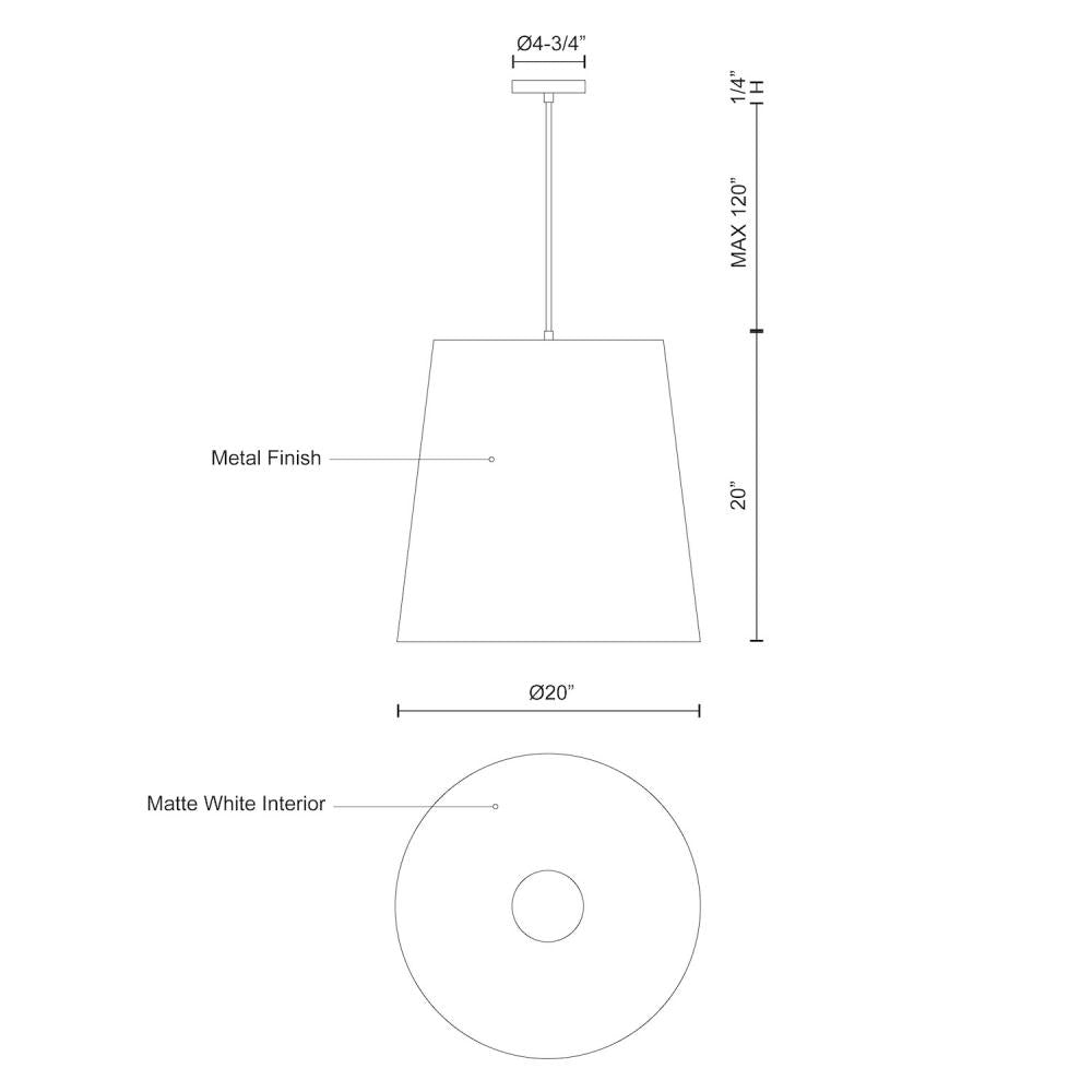 Kuzco Lighting Inc. GUILDFORD 493620-WH Pendant Transitional - White