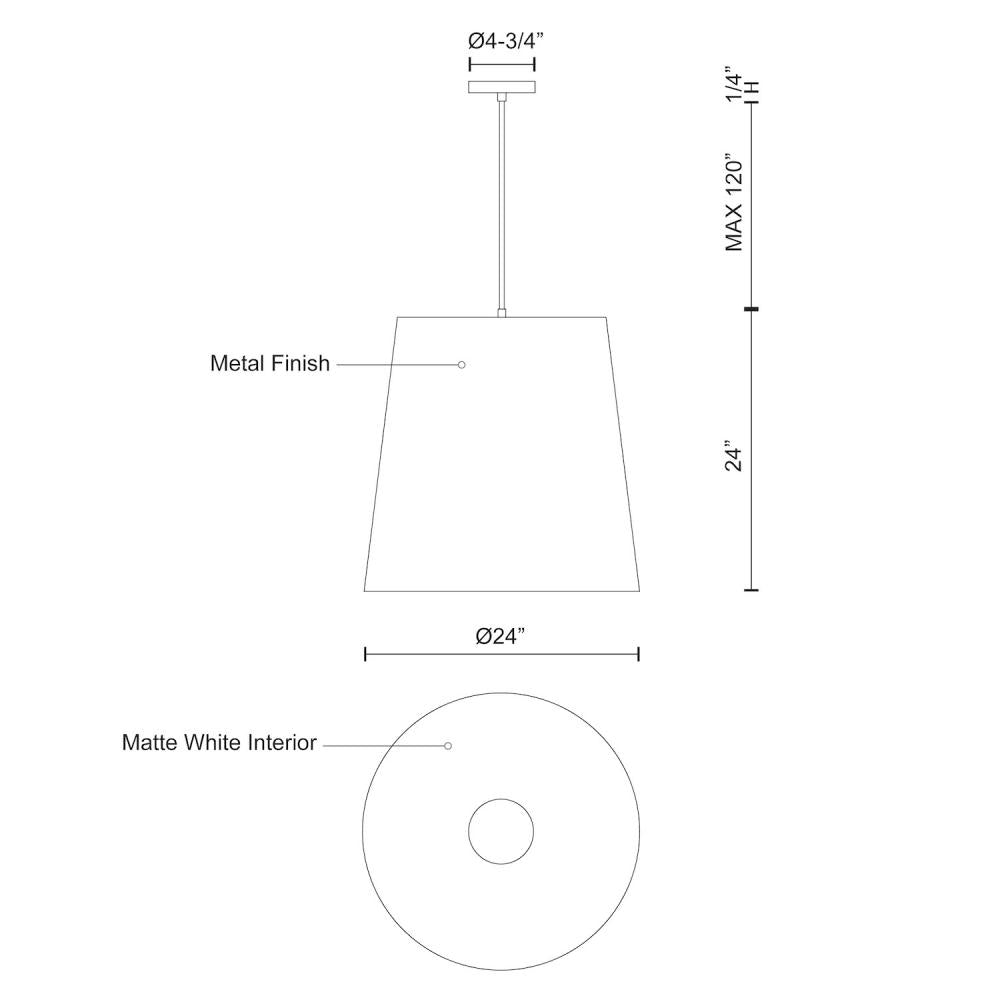 Kuzco Lighting Inc. GUILDFORD 493624-WH Pendant Transitional - White