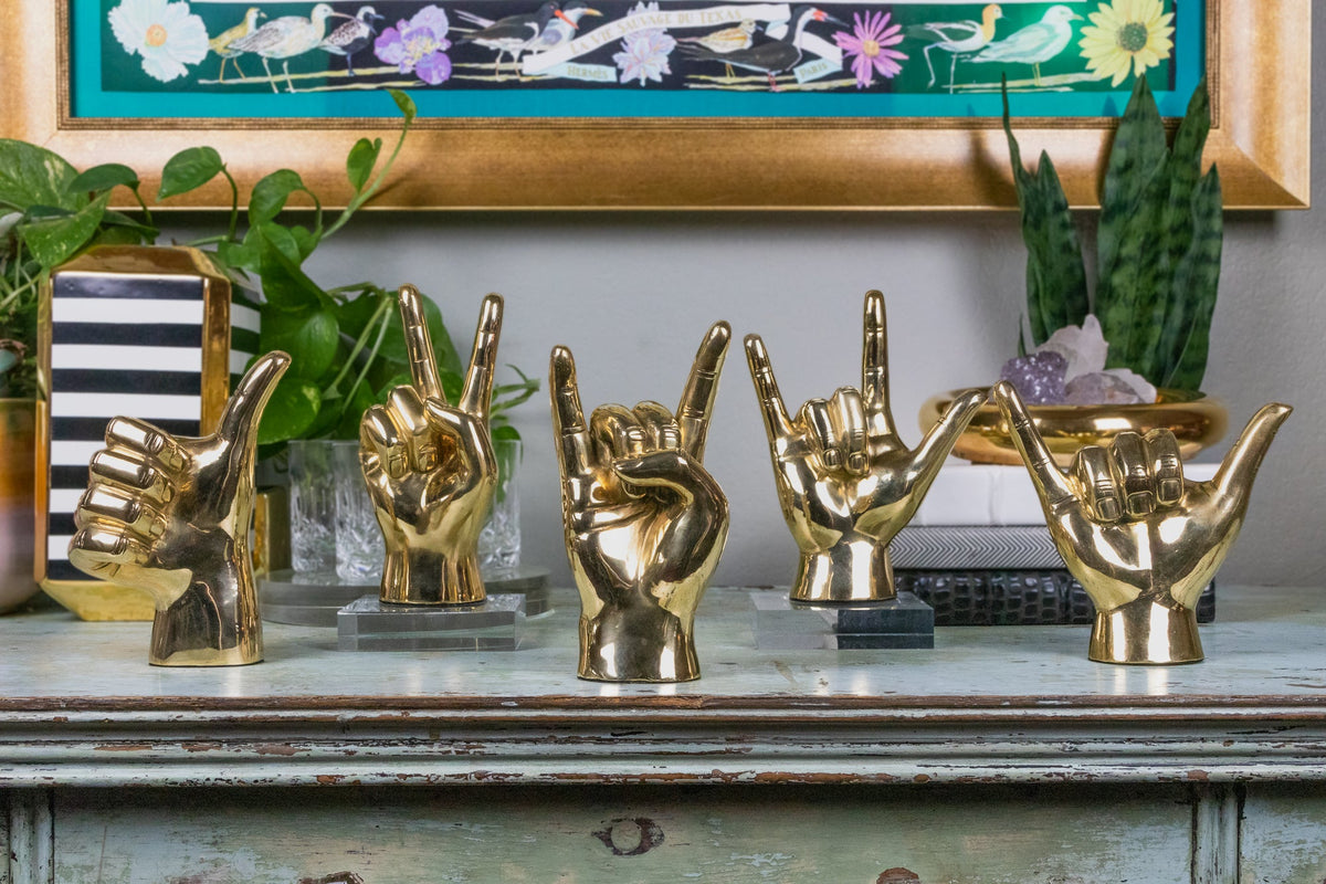 The "I Love You" Hand Sign Sculpture in Brass