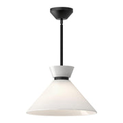 ALORA MOOD Lighting PD470514MBGO Pendant, 1 Light, Glossy Opal Glass/Matte Black
