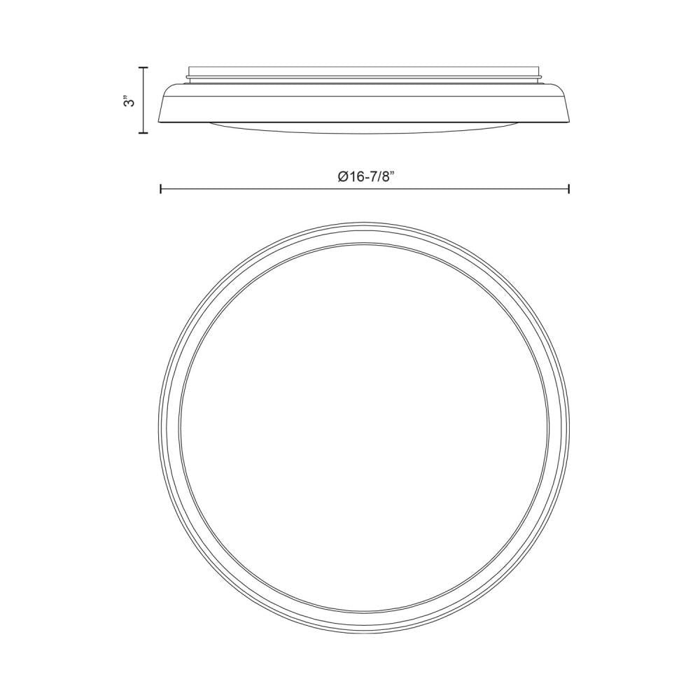 Kuzco Hampton FM43117-BK-5CCT Flush Mount Fixture, UL Listed, Black