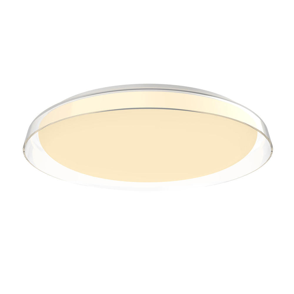 Kuzco  FM43121-CL Flush Mount, 21-in Clear LED, Steel Base with Acrylic Shade, Matte Black or Clear