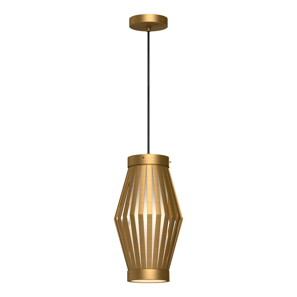 ALORA MOOD Lighting PD434509AGOP Pendant Light, UL Damp Rated, Aged Gold/Opal Matte Glass