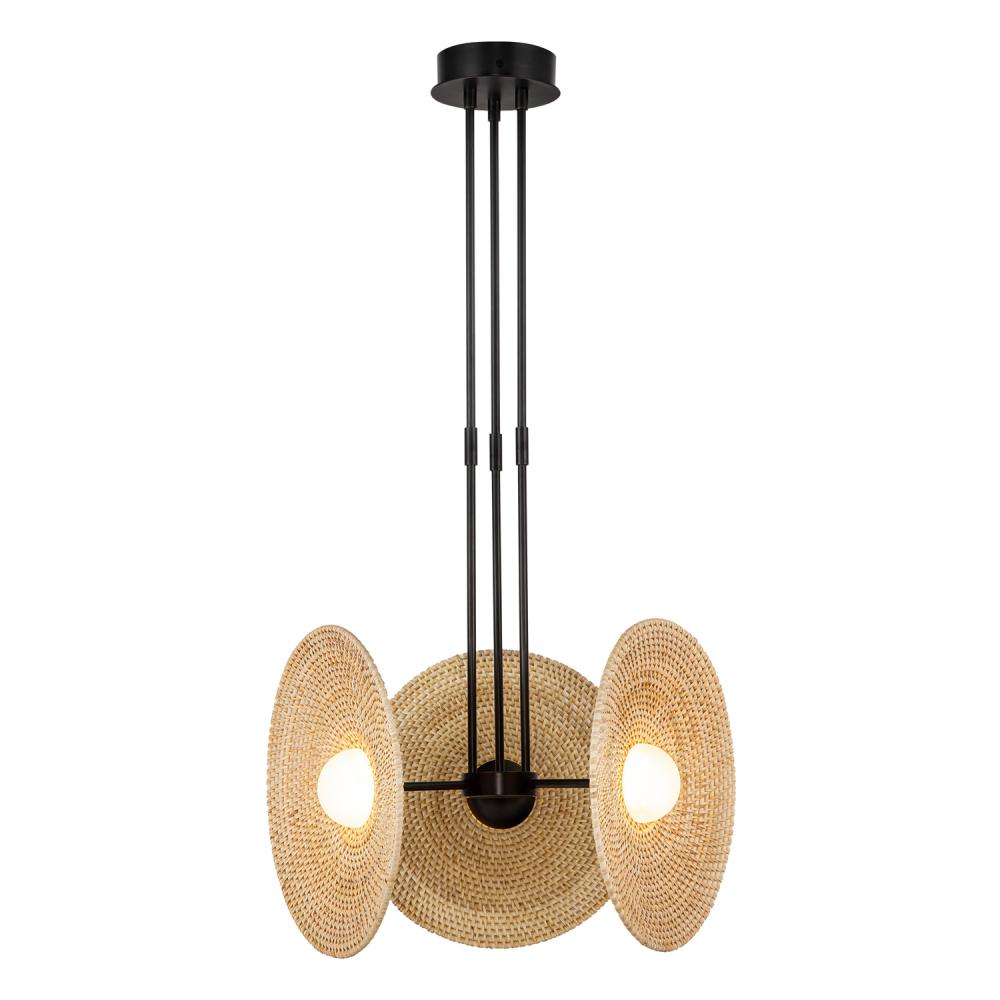 Alora Lighting PD350318UBWO LED Pendant, 25W, Urban Bronze/Woven Finish