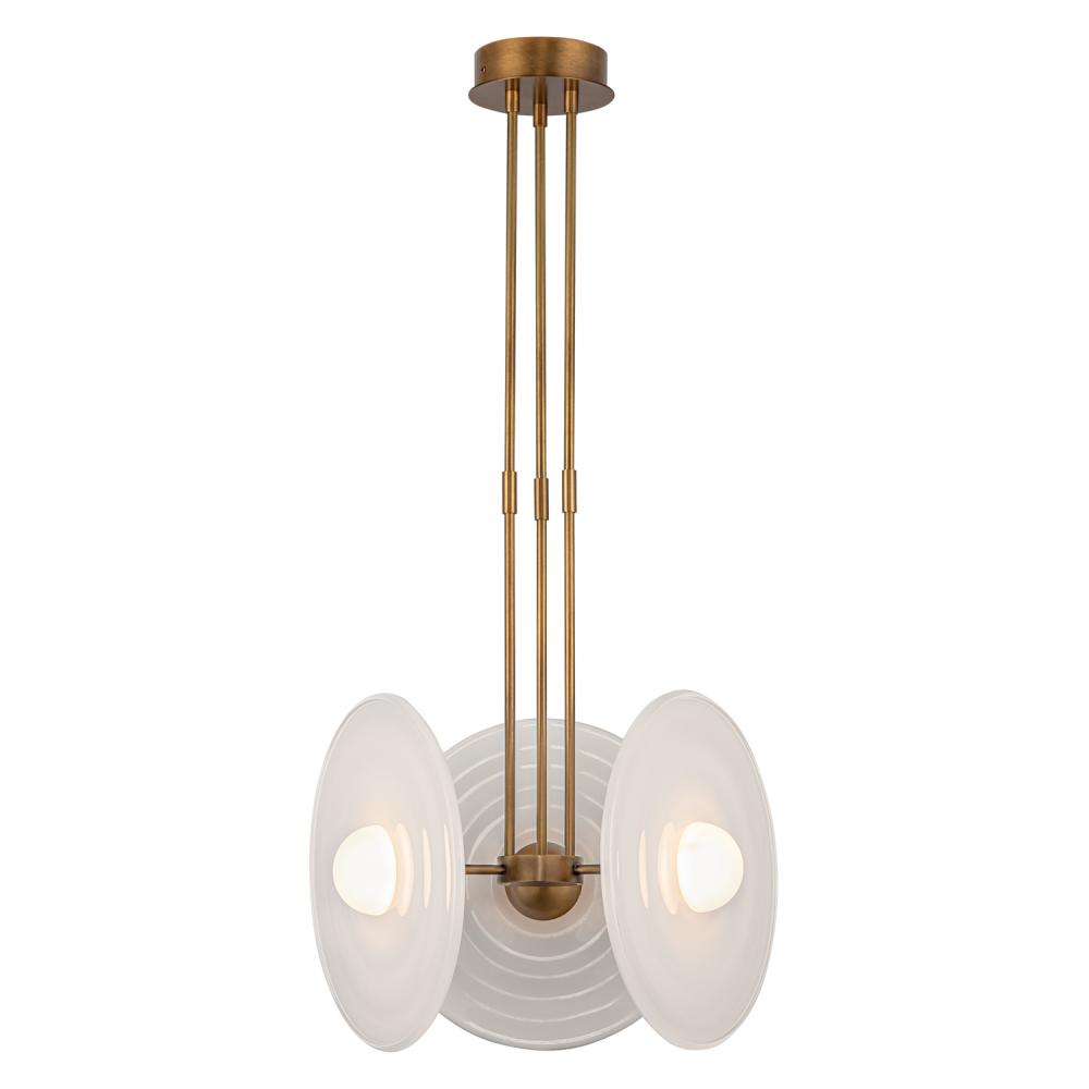 ALORA Lighting PD350318VBGO LED Pendant, Vintage Brass/Glossy Opal