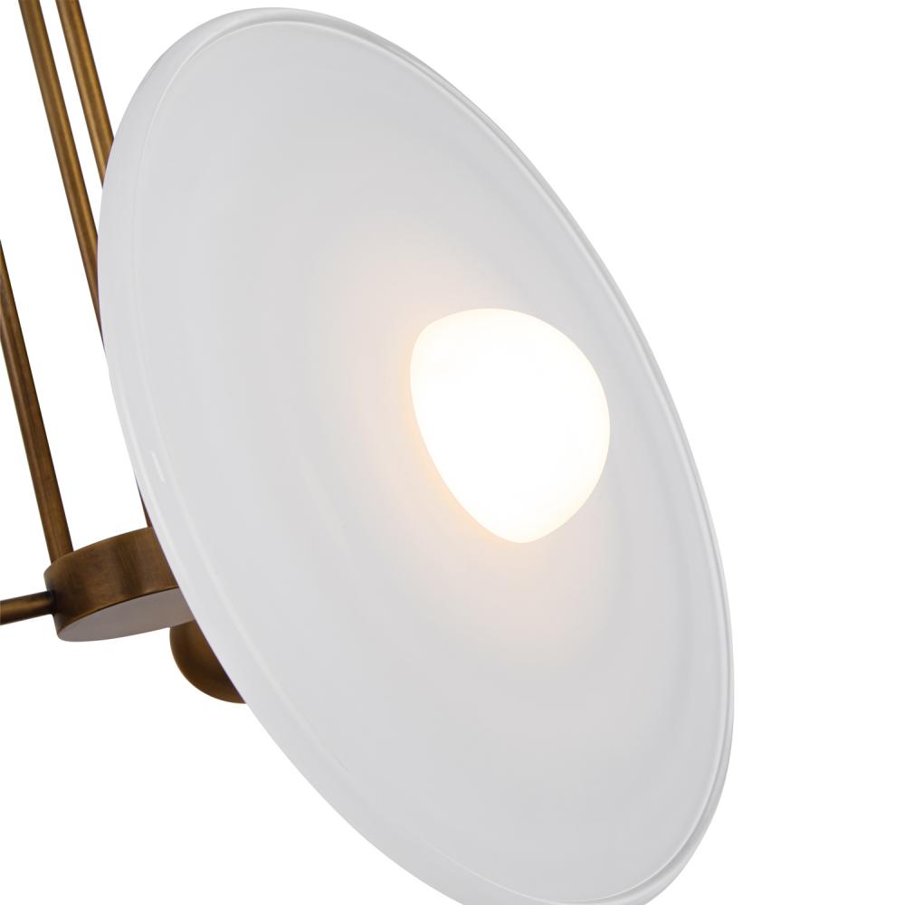 ALORA Lighting PD350318VBGO LED Pendant, Vintage Brass/Glossy Opal