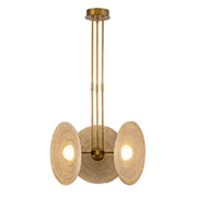 ALORA Lighting PD350318VBWO Harbour 18-in LED Pendant, UL Damp Rated, Vintage Brass/Woven