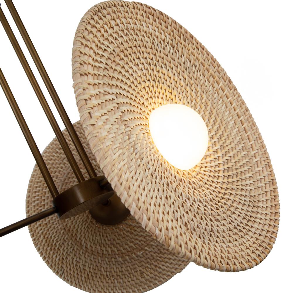 ALORA Lighting PD350318VBWO Harbour 18-in LED Pendant, UL Damp Rated, Vintage Brass/Woven