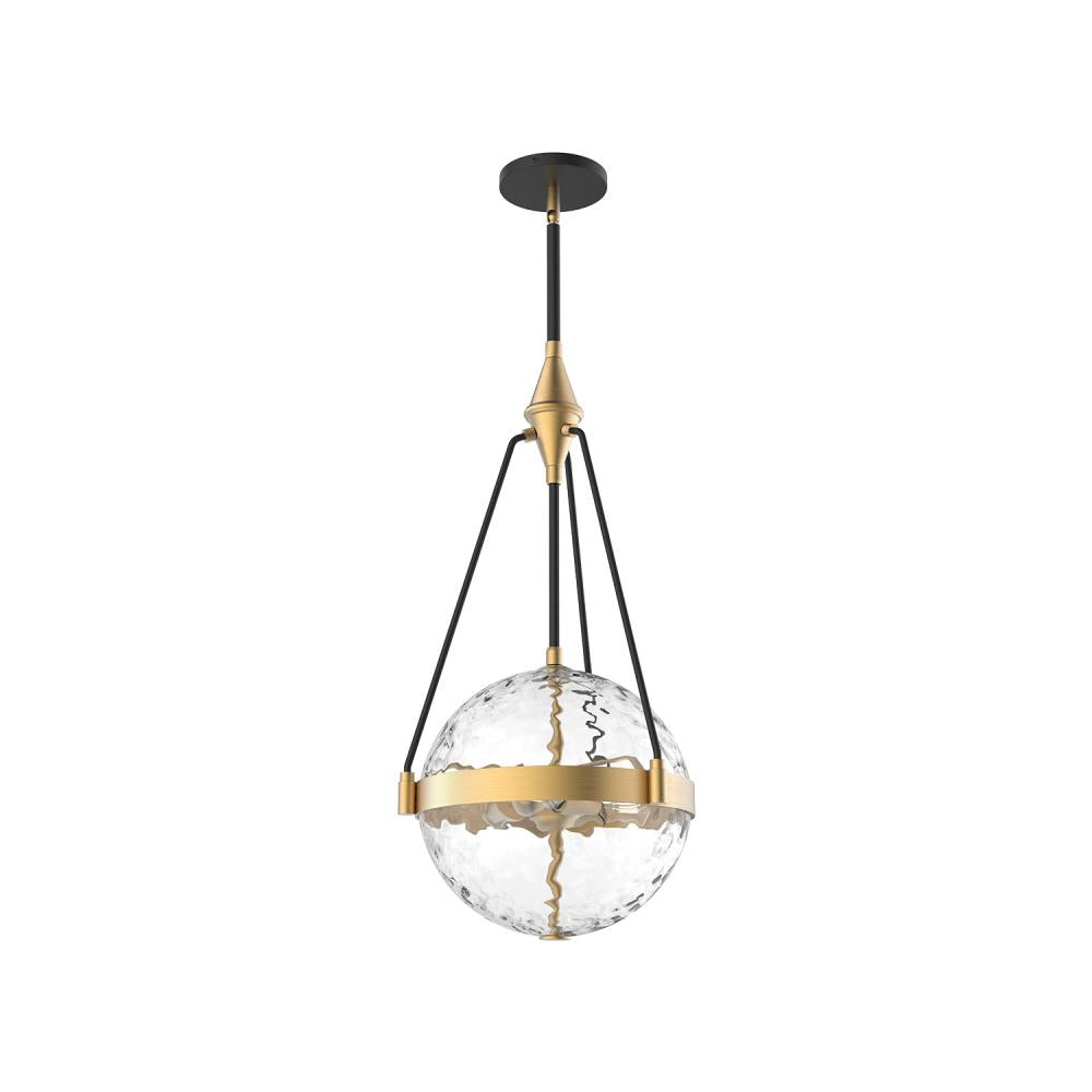 ALORA MOOD Lighting PD406414BGWC Pendant Fixture, UL Damp Rated, Brushed Gold/ Clear Water Glass