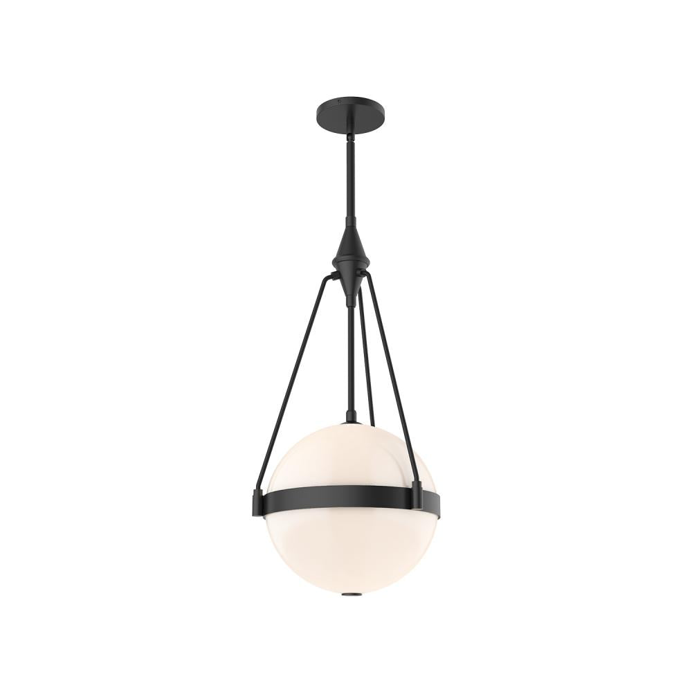 ALORA MOOD Lighting PD406414MBGO Harmony Pendant Light Fixture, UL Damp Rated, Matte Black/Glossy Opal Glass