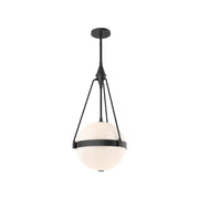 ALORA MOOD Lighting PD406414MBGO Harmony Pendant Light Fixture, UL Damp Rated, Matte Black/Glossy Opal Glass