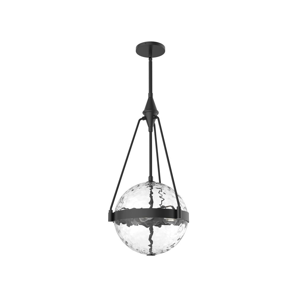 ALORA MOOD Lighting PD406414MBWC Pendant, 3 Lights, Matte Black/Clear Water Glass