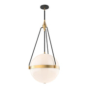 ALORA MOOD Lighting PD406418BGGO Pendant, 18-in, Brushed Gold/Glossy Opal Glass