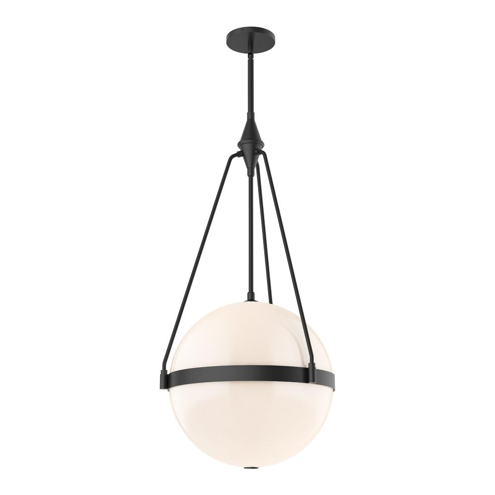 ALORA MOOD Lighting PD406418MBGO Pendant, 4 Lights, Matte Black/Glossy Opal Glass