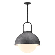 ALORA MOOD Lighting Harper 16-in Pendant, 1 Light, Steel Shade/Opal Matte Glass