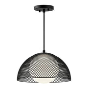 ALORA MOOD Lighting PD402513MBOP Pendant, 1 Light, Matte Black/Opal Matte Glass