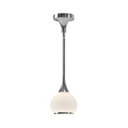 ALORA MOOD Lighting PD524006CHOP Hazel 6-in Pendant Light Fixture, UL Damp Rated, Chrome/Opal Matte Glass