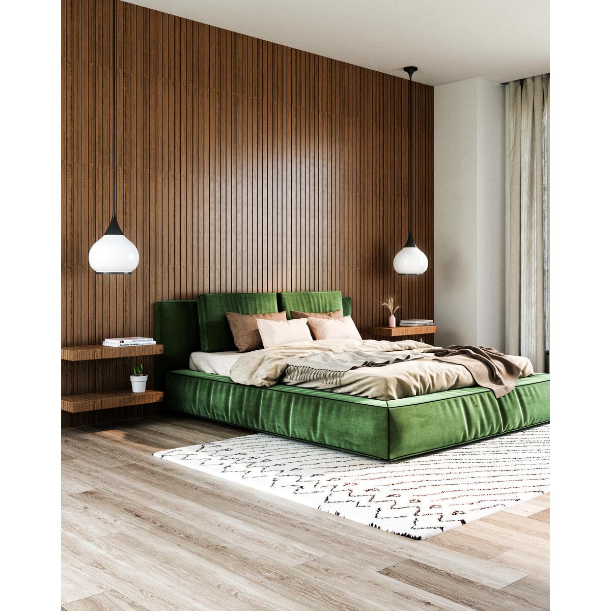 ALORA MOOD Lighting PD524006MBOP Pendant Light Fixture, UL Damp Rated, Matte Black/Opal Matte Glass