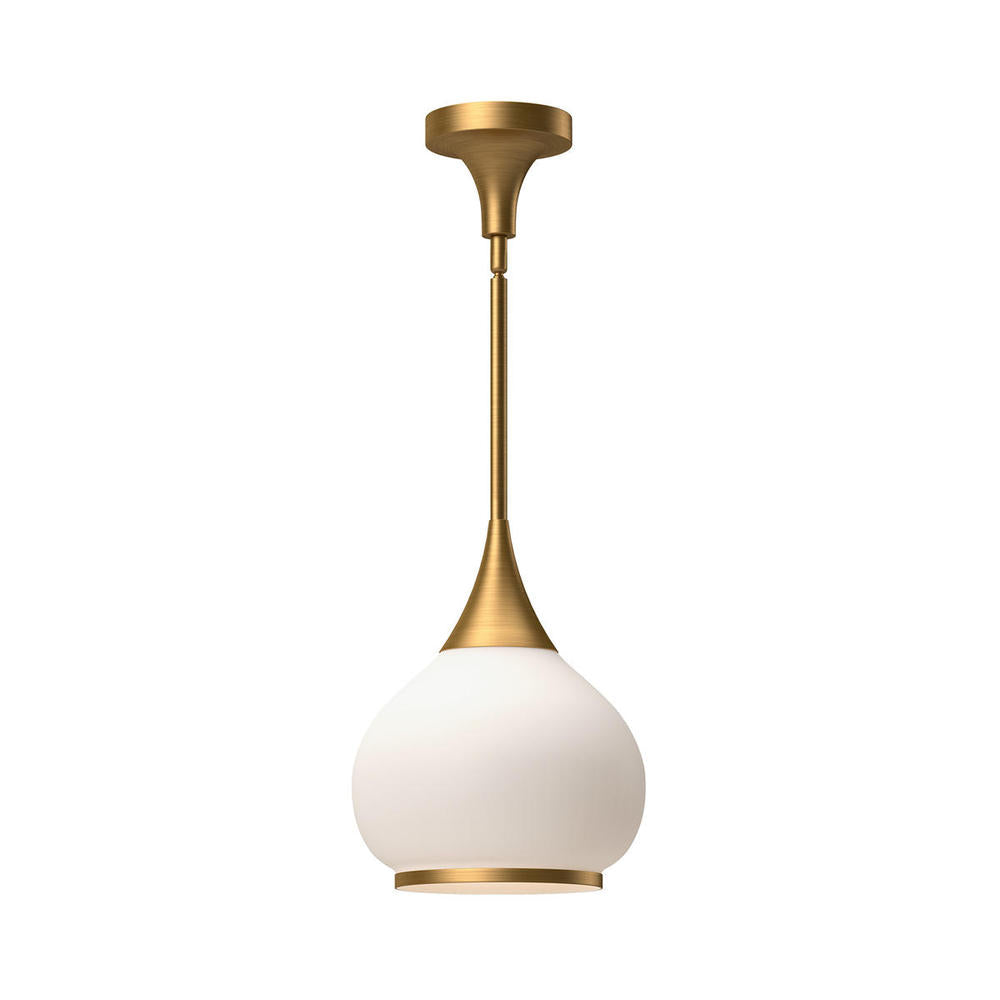 ALORA MOOD Lighting PD524110AGOP Pendant Light Fixture, UL Damp Rated, Aged Gold/Opal Matte Glass