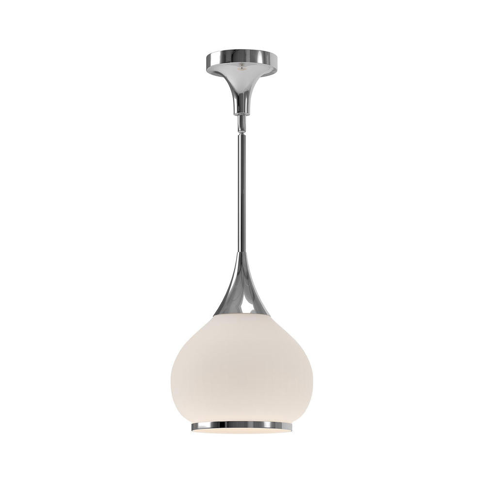 ALORA MOOD Lighting PD524110CHOP Pendant, 10-in, Chrome/Opal Matte Glass