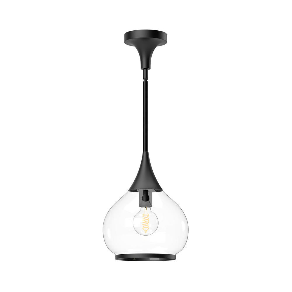ALORA MOOD Lighting PD524110MBCL Pendant, Vintage Inspired, Clear Glass/Matte Black