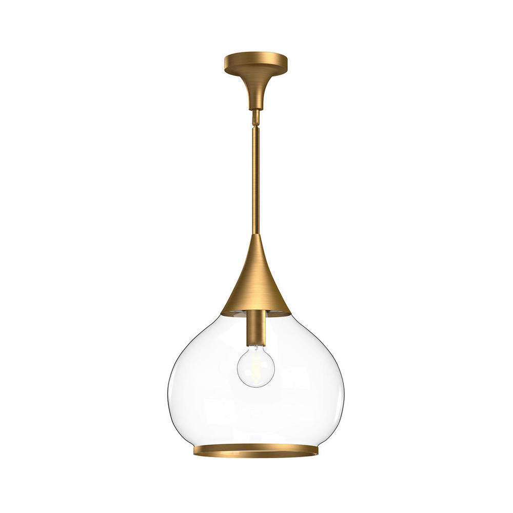 ALORA MOOD Lighting PD524214AGCL Pendant, Vintage Inspired, Aged Gold/Clear Glass