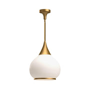 ALORA MOOD Lighting PD524214AGOP Pendant, Vintage Inspired, Aged Gold/Opal Matte Glass
