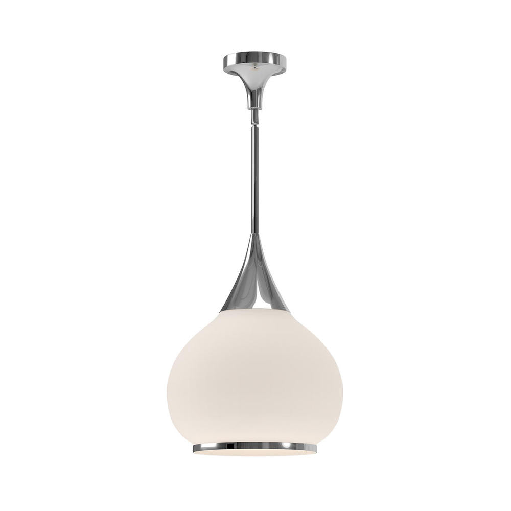 ALORA MOOD Lighting PD524214CHOP Pendant, Vintage Inspired, Chrome/Opal Matte Glass