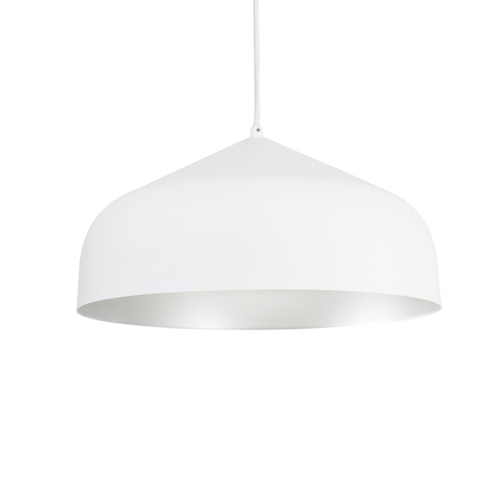 Kuzco Lighting 49117-WH/SV Pendant Light Fixture, UL Damp Rated, White/Silver