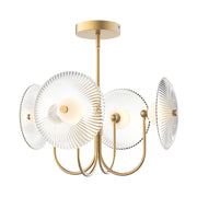 ALORA MOOD Lighting PD417904BGCR-UNV Pendant, 21-in Brushed Gold/Clear Ribbed Glass LED