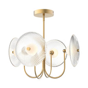 ALORA MOOD Lighting Hera PD417904BGCR Pendant, LED, Brushed Gold/Clear Ribbed Glass