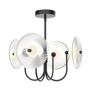 ALORA MOOD Lighting Hera PD417904MBCR-UNV Pendant, 21-in, Matte Black/Clear Ribbed Glass