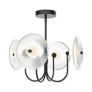 ALORA MOOD Lighting PD417904MBCR Pendant, LED, Matte Black/Clear Ribbed Glass