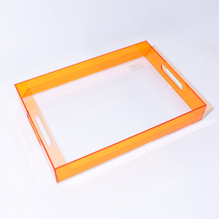 Levitate Acrylic Artwork+Serving Tray-17" x 12" x 2.75"-Orange