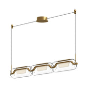 Kuzco Hilo 28543 Pendant Linear Light Fixture, UL Listed, Brushed Gold