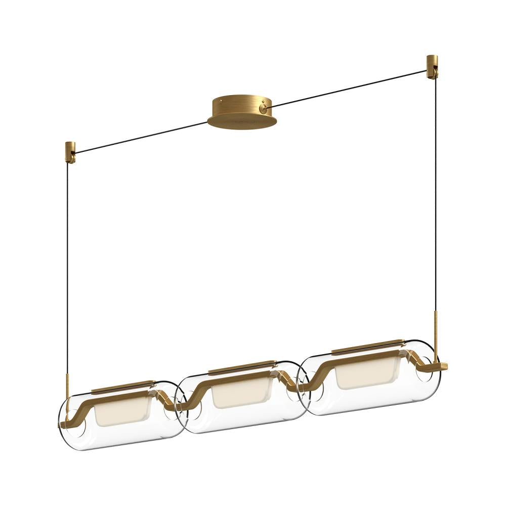 Kuzco Hilo 28543 Pendant Linear Light Fixture, UL Listed, Brushed Gold