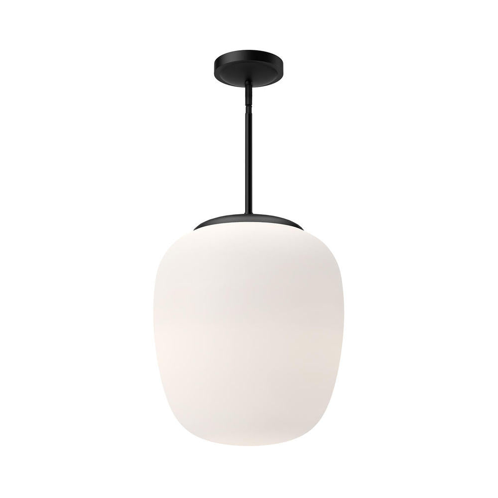 ALORA MOOD Lighting PD541014MBOP Holden 14-in Pendant Fixture, UL Damp Rated, Matte Black/Opal Matte Glass