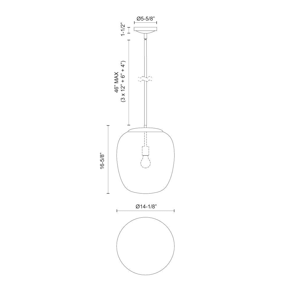 ALORA MOOD Lighting PD541014BNOP Pendant, 1 Light, Brushed Nickel/Opal Matte Glass