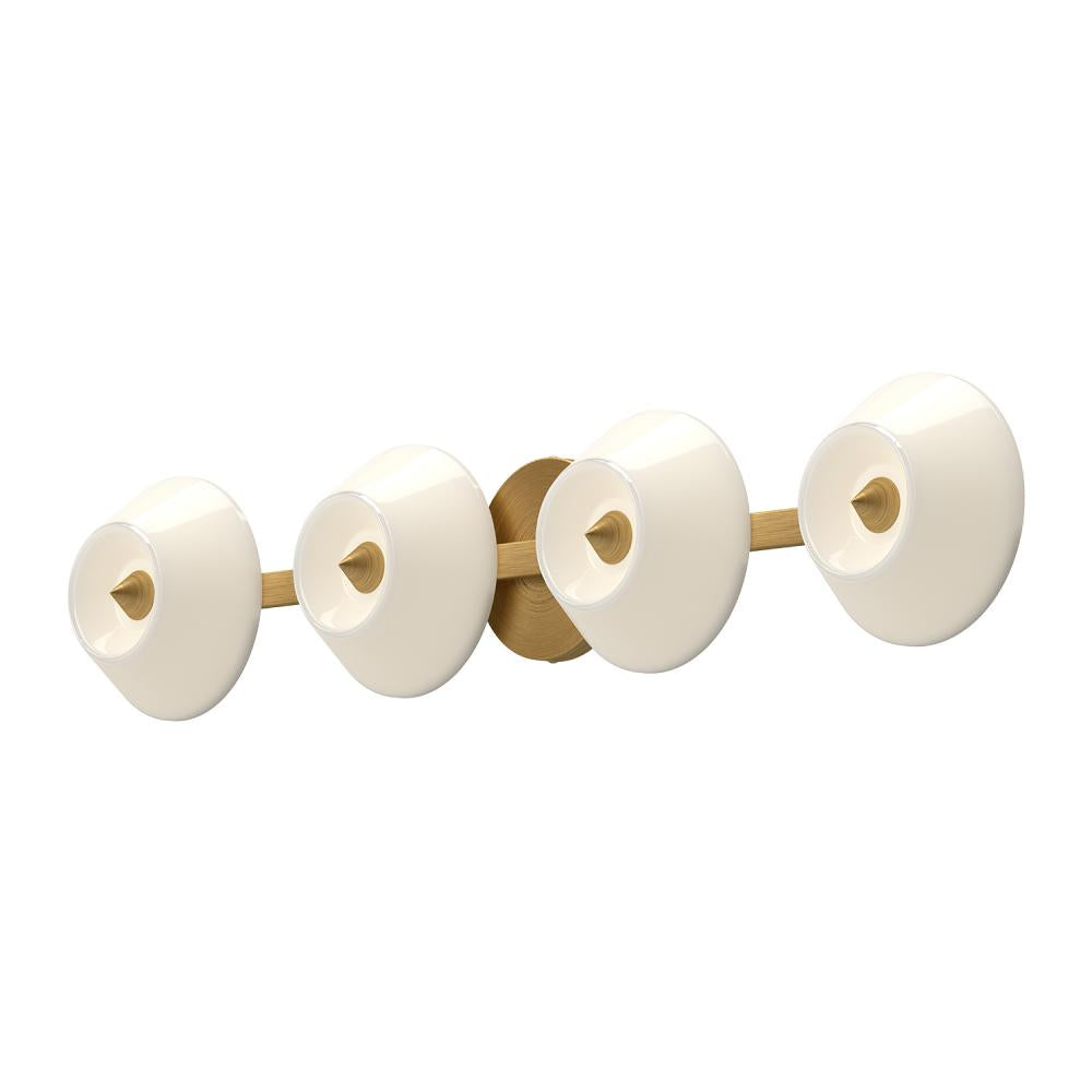 Kuzco VL45730-BG/GO Vanity Light Fixture, UL Damp Rated, Brushed Gold/Glossy Opal Glass