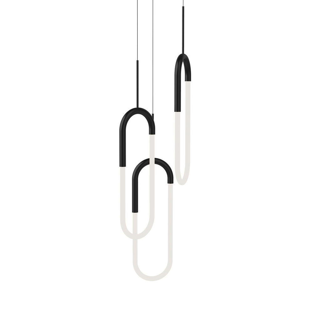 Kuzco Huron MP95103-BK Multi Pendant, 3 Head, LED, Black