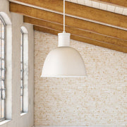 Kuzco 493516-WH Pendant, 16-in, 1 Light, Adjustable Cloth Cable, White