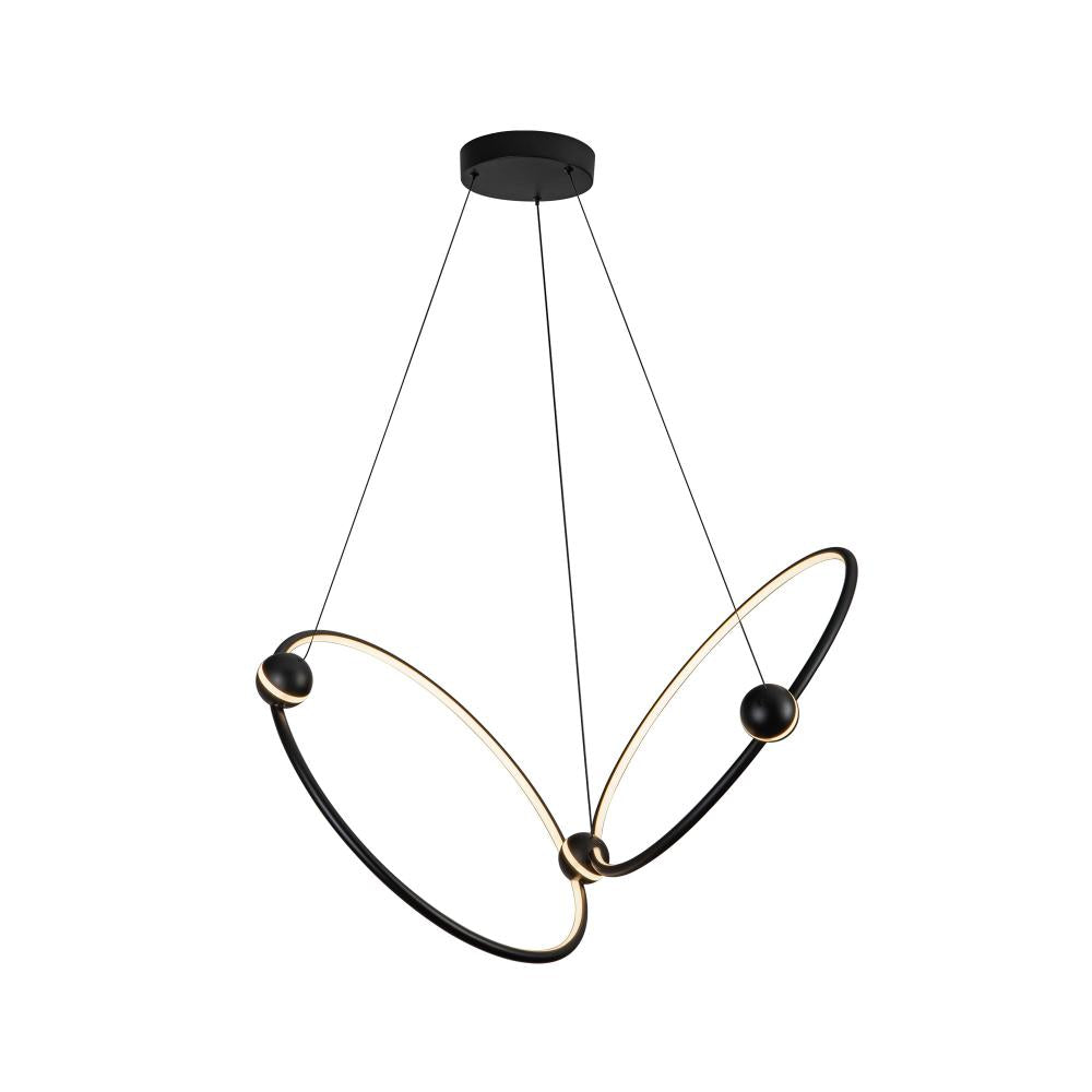 Kuzco Lighting CH17702-BK Isho 2 Head LED Chandelier, UL Listed, Black